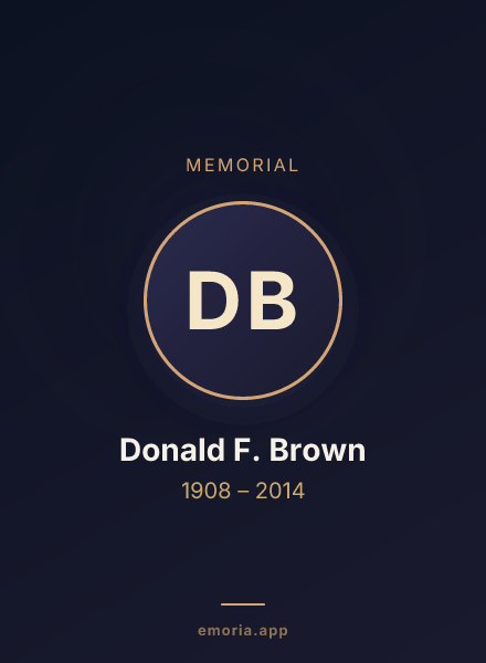 Memorial portrait of Donald F. Brown