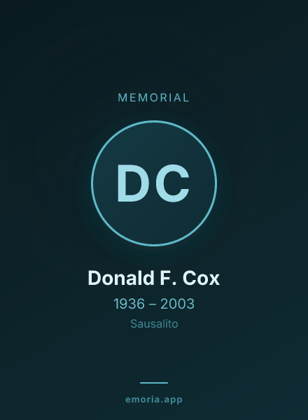 Memorial portrait of Donald F. Cox