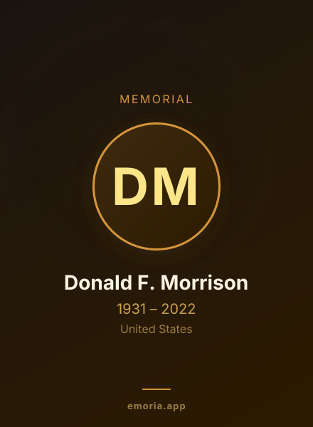 Memorial portrait of Donald F. Morrison