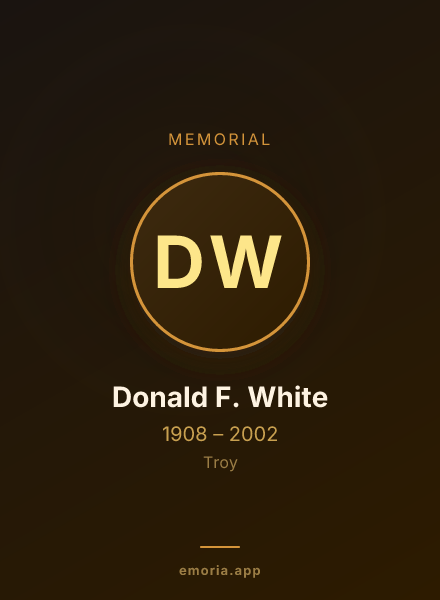 Memorial portrait of Donald F. White