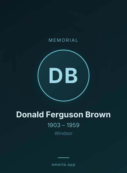 Memorial portrait of Donald Ferguson Brown