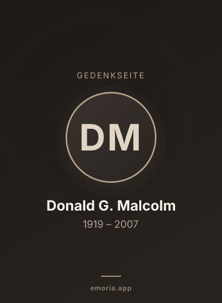 Gedenkportrait von Donald G. Malcolm