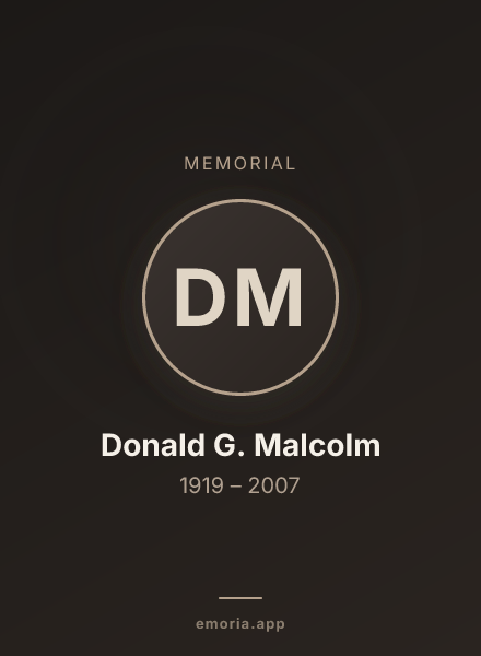 Memorial portrait of Donald G. Malcolm
