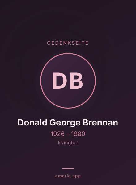 Gedenkportrait von Donald George Brennan