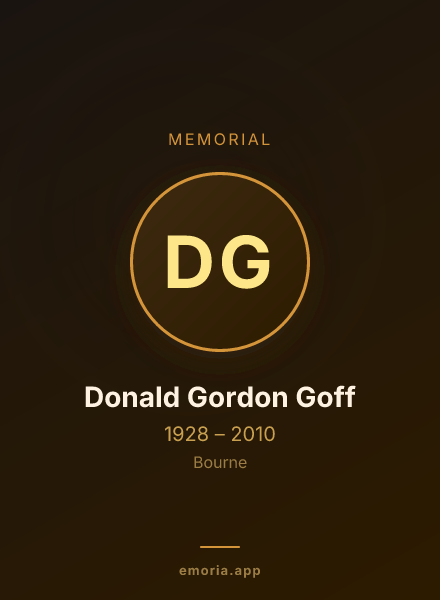 Memorial portrait of Donald Gordon Goff