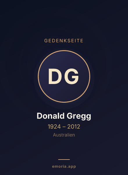 Gedenkportrait von Donald Gregg