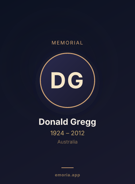 Memorial portrait of Donald Gregg