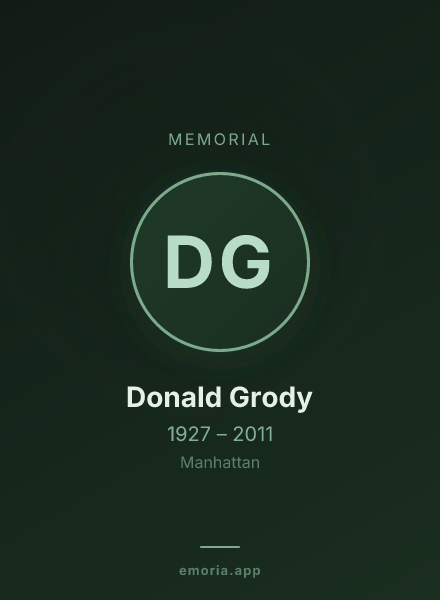 Memorial portrait of Donald Grody