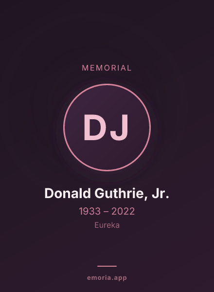 Memorial portrait of Donald Guthrie, Jr.