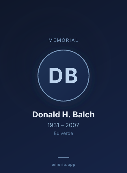 Memorial portrait of Donald H. Balch