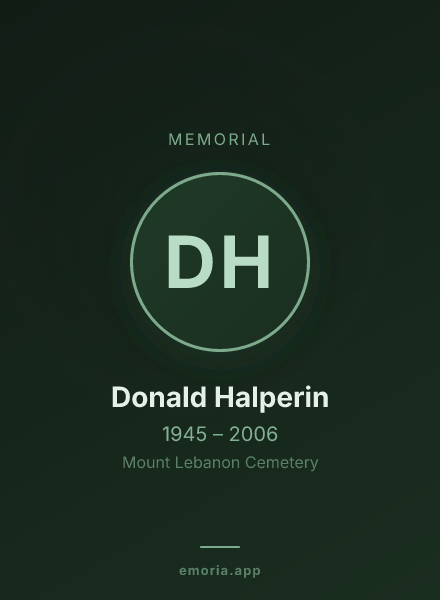 Memorial portrait of Donald Halperin