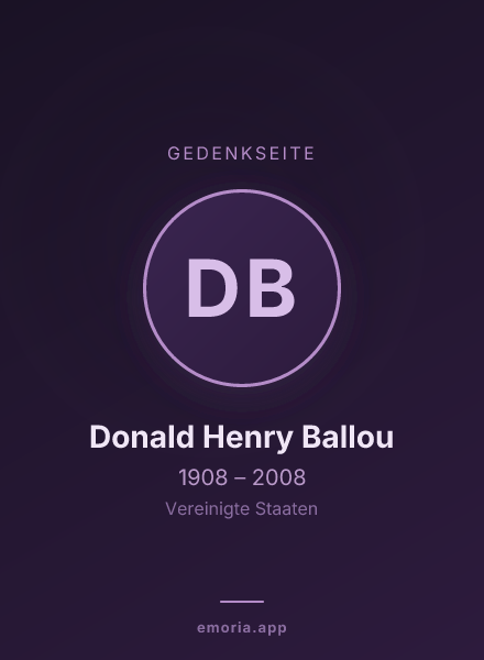 Gedenkportrait von Donald Henry Ballou