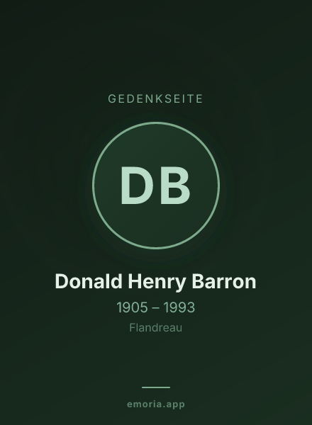 Gedenkportrait von Donald Henry Barron