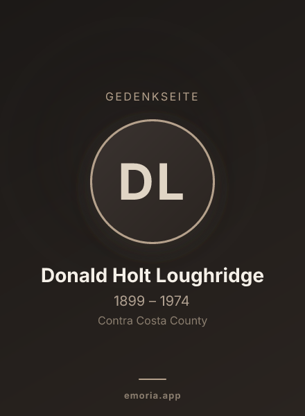 Gedenkportrait von Donald Holt Loughridge