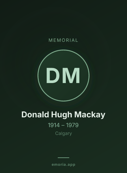 Memorial portrait of Donald Hugh Mackay