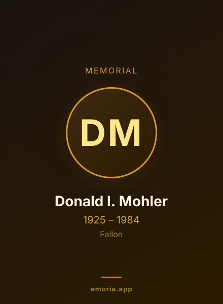 Memorial portrait of Donald I. Mohler