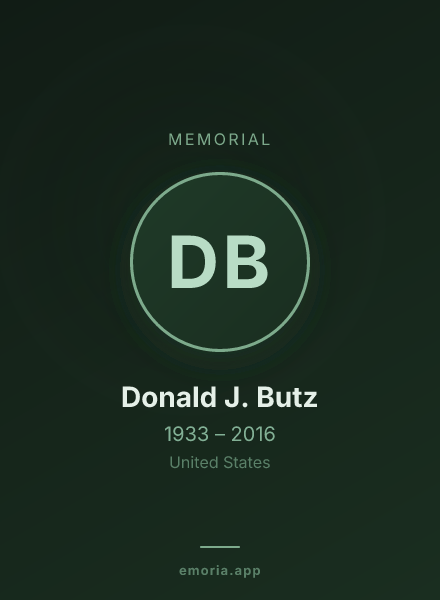 Memorial portrait of Donald J. Butz