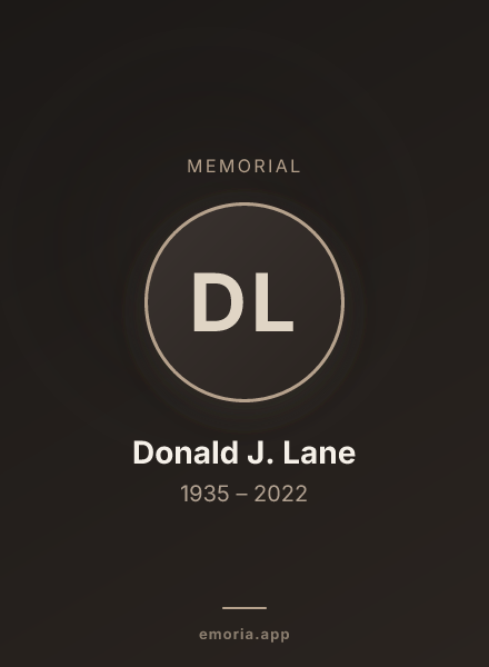 Memorial portrait of Donald J. Lane