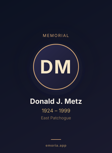 Memorial portrait of Donald J. Metz
