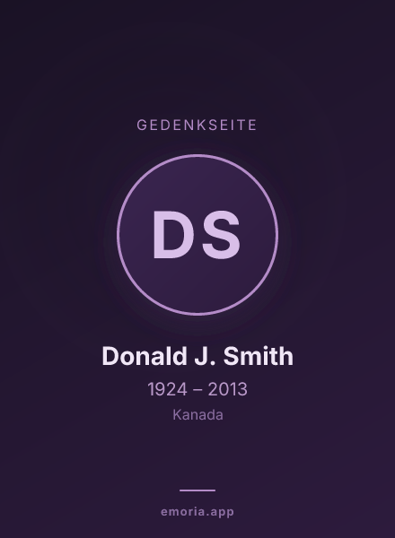 Gedenkportrait von Donald J. Smith