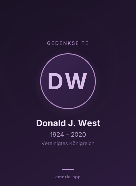 Gedenkportrait von Donald J. West