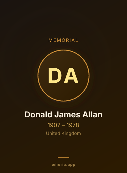 Memorial portrait of Donald James Allan