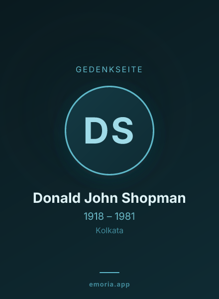 Gedenkportrait von Donald John Shopman