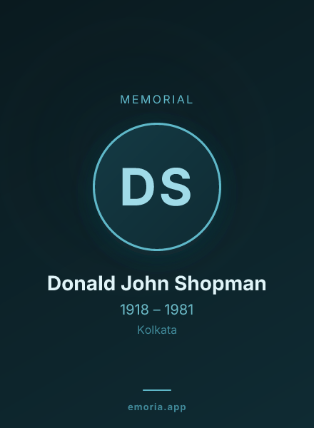 Memorial portrait of Donald John Shopman