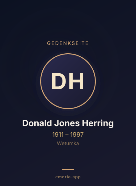 Gedenkportrait von Donald Jones Herring