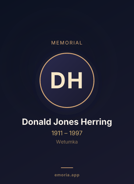Memorial portrait of Donald Jones Herring