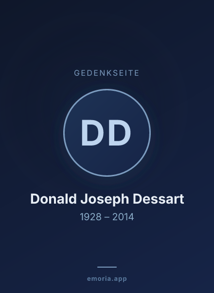 Gedenkportrait von Donald Joseph Dessart