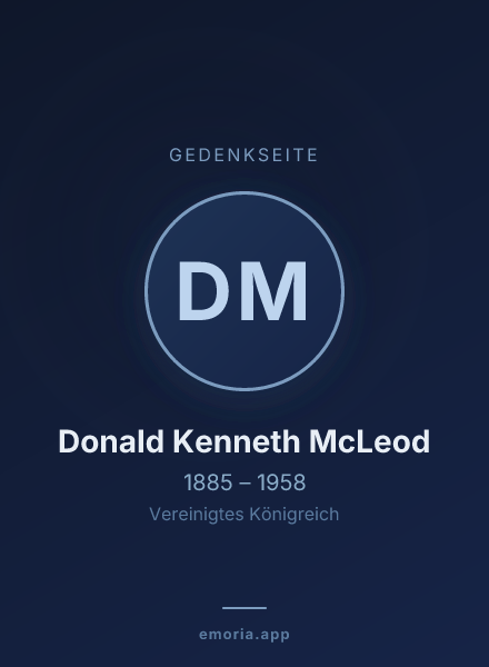 Gedenkportrait von Donald Kenneth McLeod