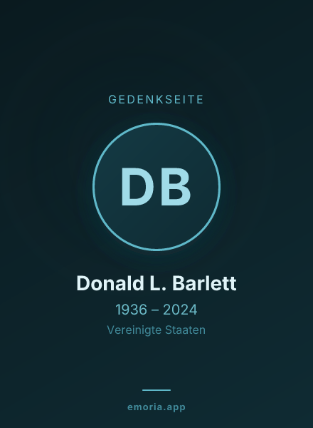 Gedenkportrait von Donald L. Barlett