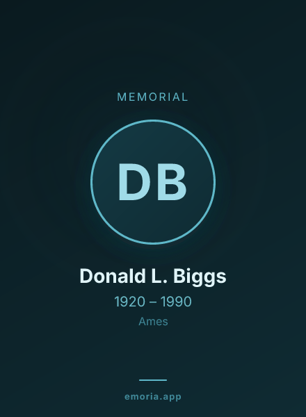 Memorial portrait of Donald L. Biggs
