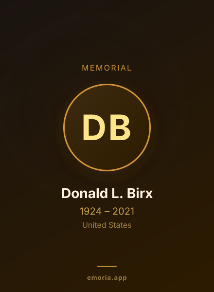 Memorial portrait of Donald L. Birx