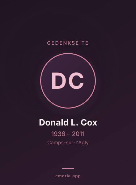 Gedenkportrait von Donald L. Cox