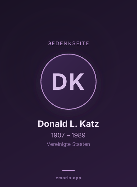 Gedenkportrait von Donald L. Katz