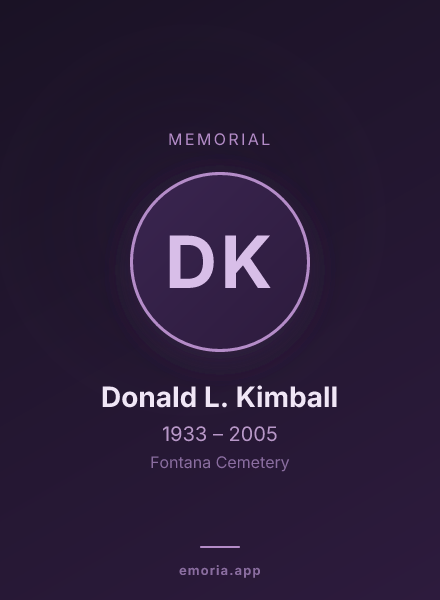 Memorial portrait of Donald L. Kimball