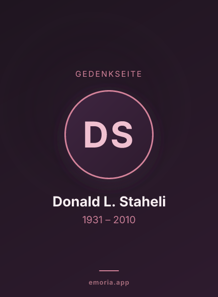 Gedenkportrait von Donald L. Staheli