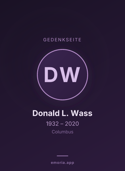 Gedenkportrait von Donald L. Wass