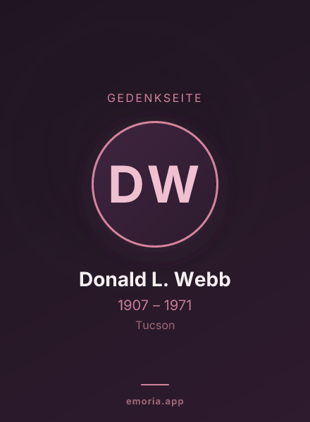 Gedenkportrait von Donald L. Webb