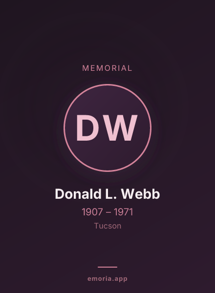 Memorial portrait of Donald L. Webb