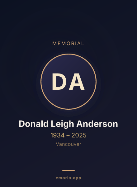 Memorial portrait of Donald Leigh Anderson
