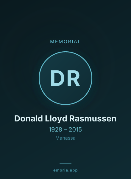 Memorial portrait of Donald Lloyd Rasmussen
