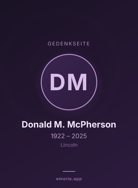 Gedenkportrait von Donald M. McPherson