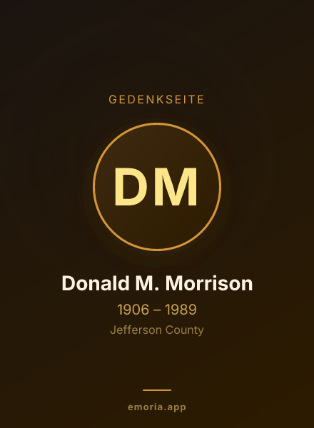Gedenkportrait von Donald M. Morrison