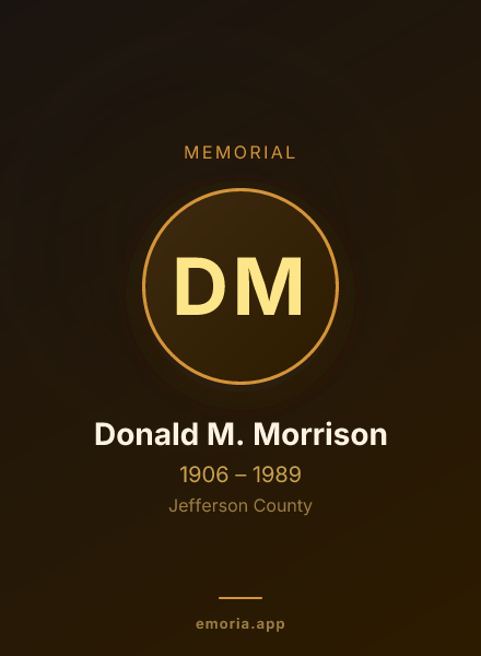 Memorial portrait of Donald M. Morrison