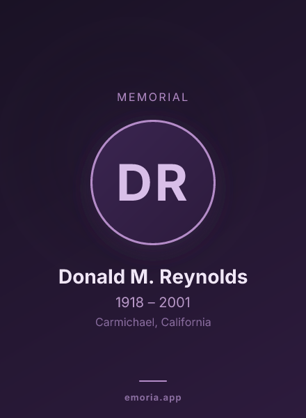Memorial portrait of Donald M. Reynolds