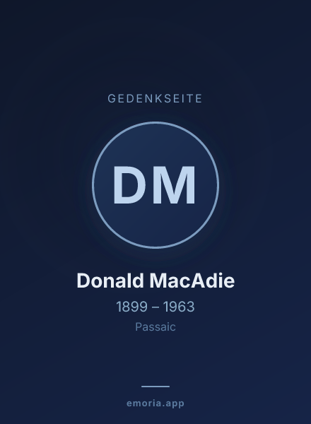 Gedenkportrait von Donald MacAdie