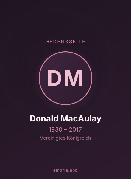 Gedenkportrait von Donald MacAulay
